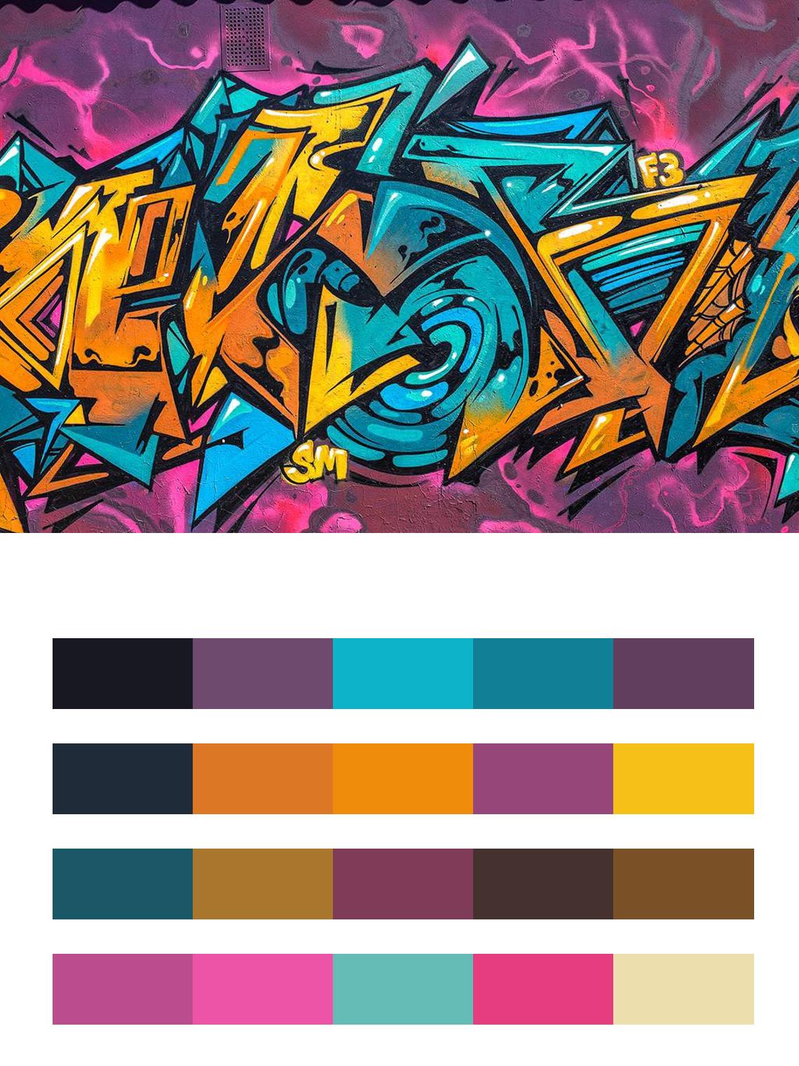 Арт граффити цвета